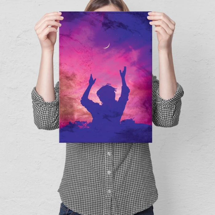 Plakat metalowy Night boy Prezent