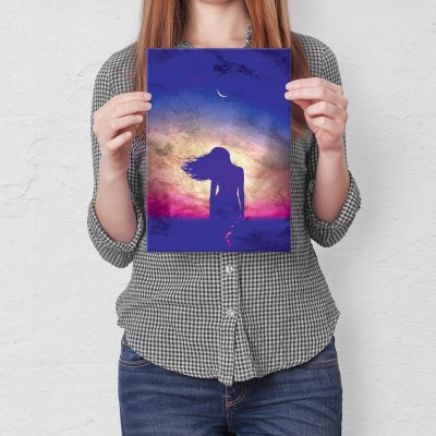 Plakat metalowy Night lady Prezent