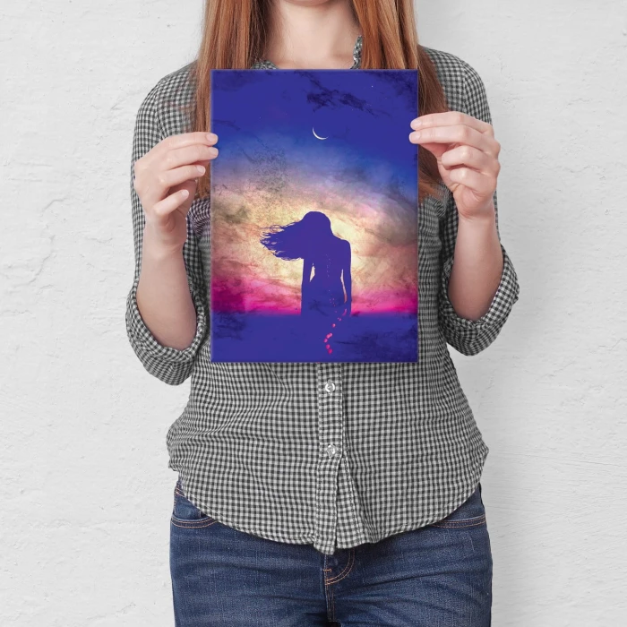 Plakat metalowy Night lady Prezent