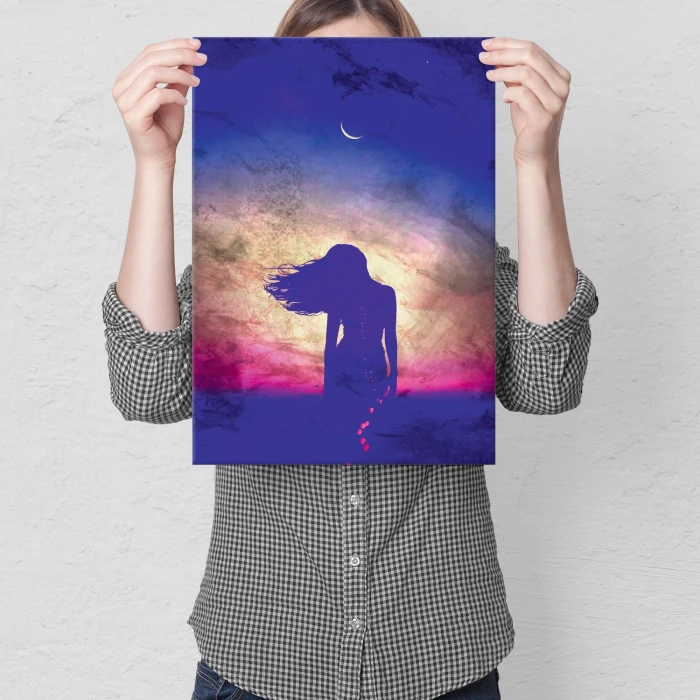 Plakat metalowy Night lady Prezent