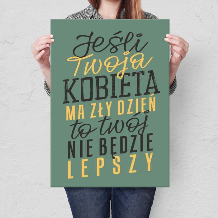 Plakat metalowy Zły dzień Prezent
