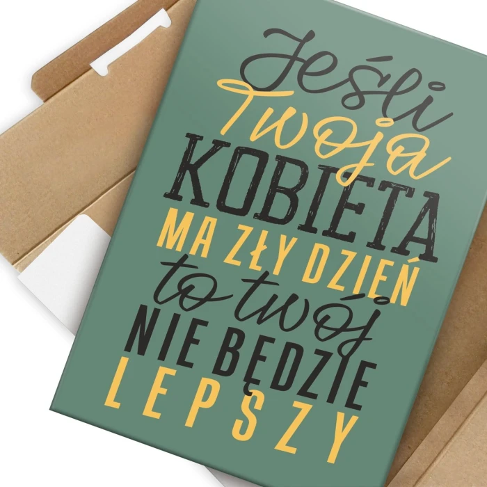 Plakat metalowy Zły dzień Prezent