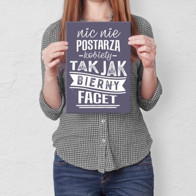 Plakat metalowy Bierny facet Prezent