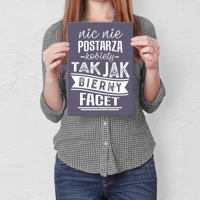 Plakat metalowy Bierny facet Prezent