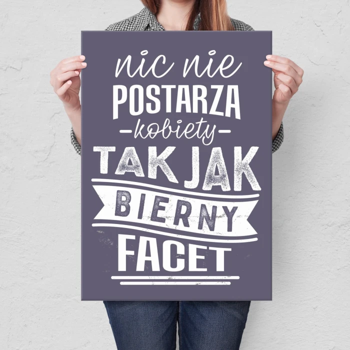 Plakat metalowy Bierny facet Prezent