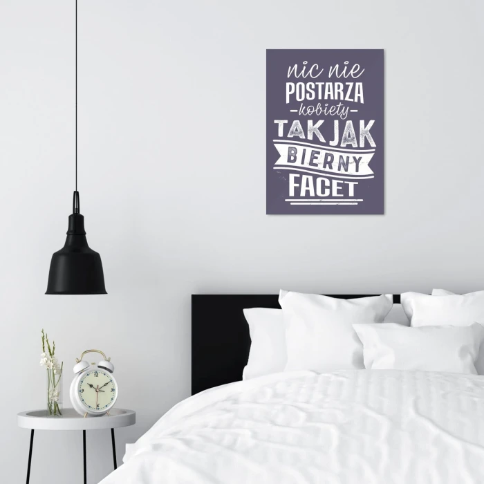 Plakat metalowy Bierny facet Prezent