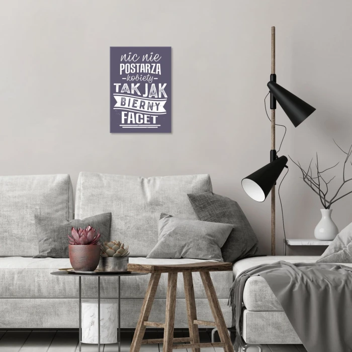 Plakat metalowy Bierny facet Prezent
