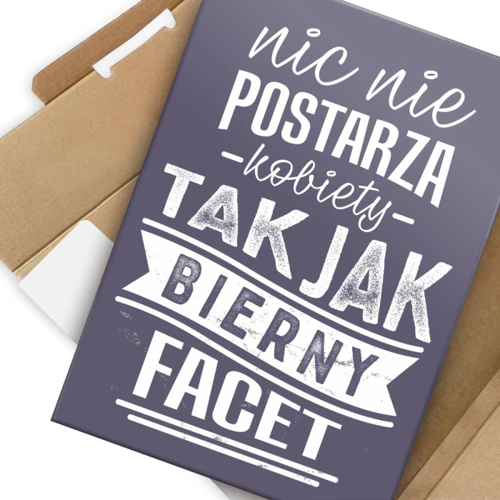 Plakat metalowy Bierny facet Prezent