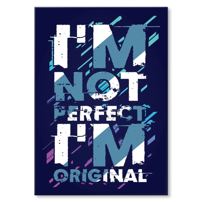 Plakat metalowy Not perfect Prezent