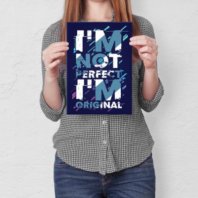 Plakat metalowy Not perfect Prezent