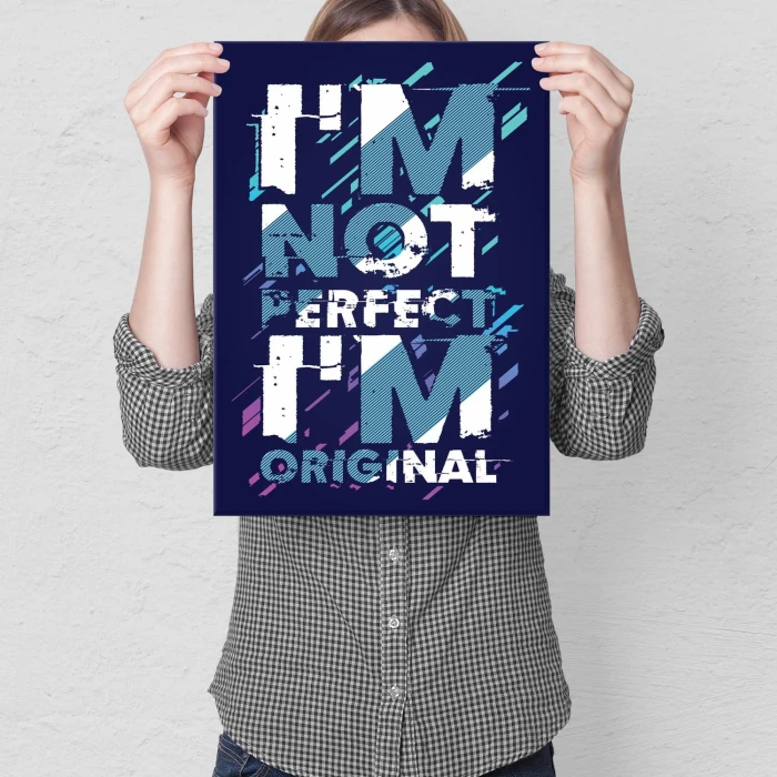 Plakat metalowy Not perfect Prezent