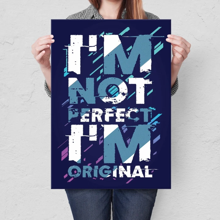 Plakat metalowy Not perfect Prezent