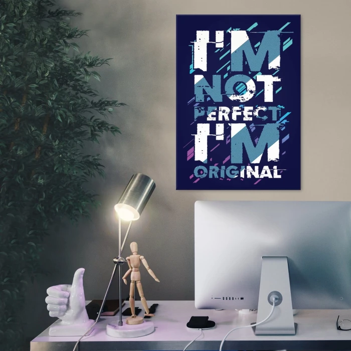 Plakat metalowy Not perfect Prezent