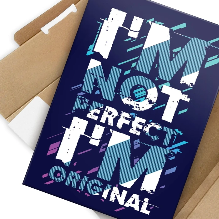 Plakat metalowy Not perfect Prezent