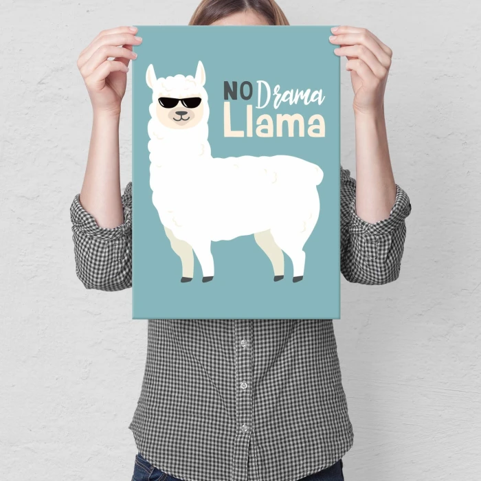 Plakat metalowy No drama lama Prezent