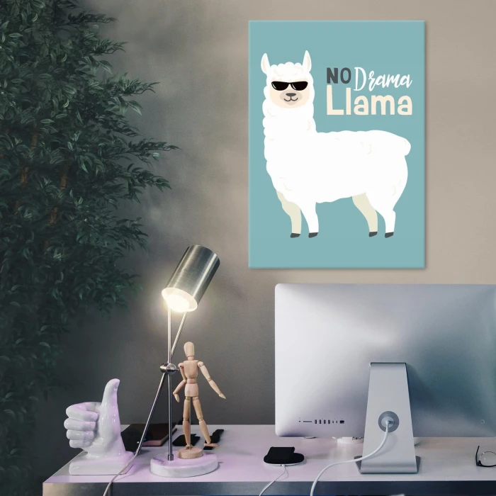 Plakat metalowy No drama lama Prezent