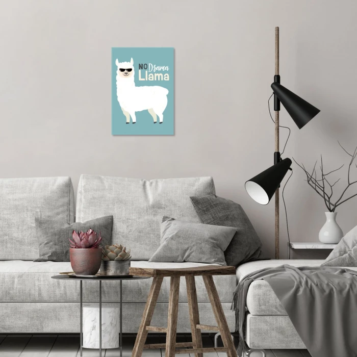 Plakat metalowy No drama lama Prezent