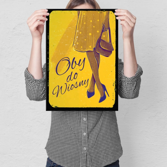 Plakat metalowy Oby do wiosny Prezent