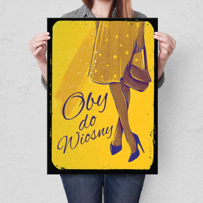 Plakat metalowy Oby do wiosny Prezent