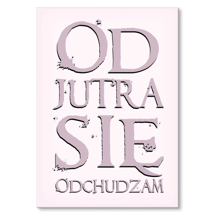 Plakat metalowy Odchudzam się Prezent
