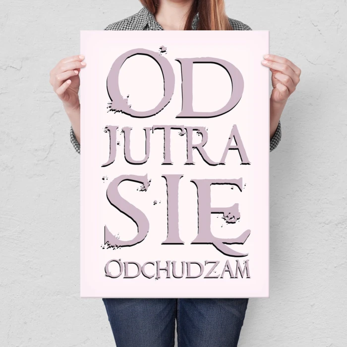 Plakat metalowy Odchudzam się Prezent