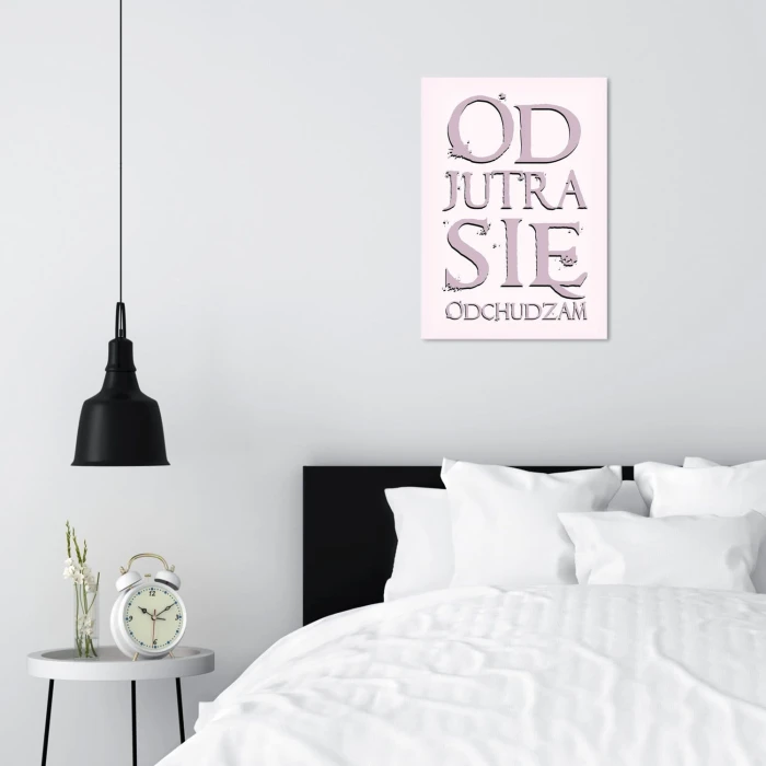 Plakat metalowy Odchudzam się Prezent