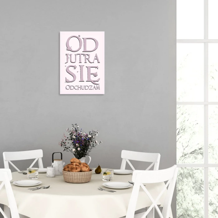 Plakat metalowy Odchudzam się Prezent