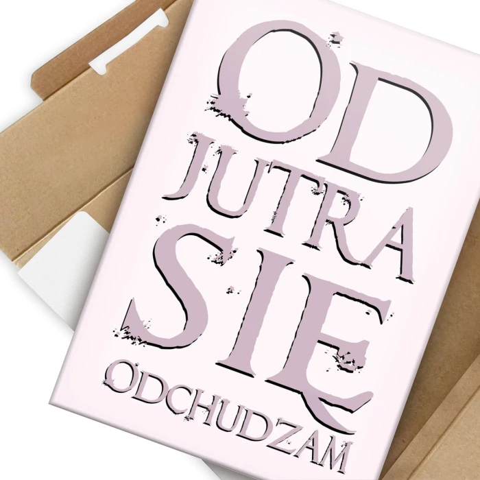 Plakat metalowy Odchudzam się Prezent