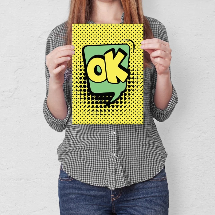 Plakat metalowy Komiksowe OK Prezent