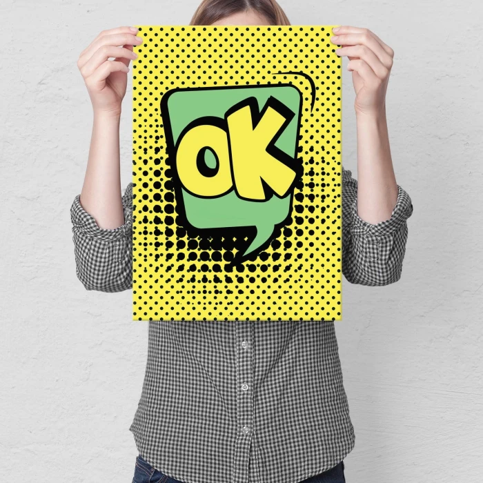 Plakat metalowy Komiksowe OK Prezent