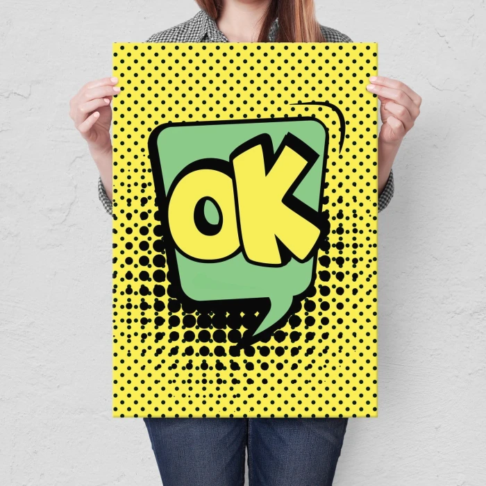 Plakat metalowy Komiksowe OK Prezent