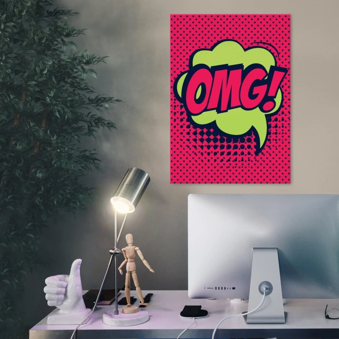 Plakat metalowy Komiksowe OMG Prezent