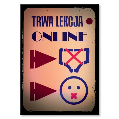 Plakat metalowy Lekcja online Prezent