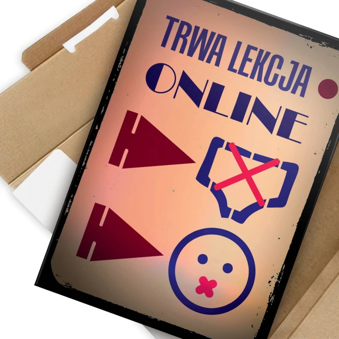 Plakat metalowy Lekcja online Prezent