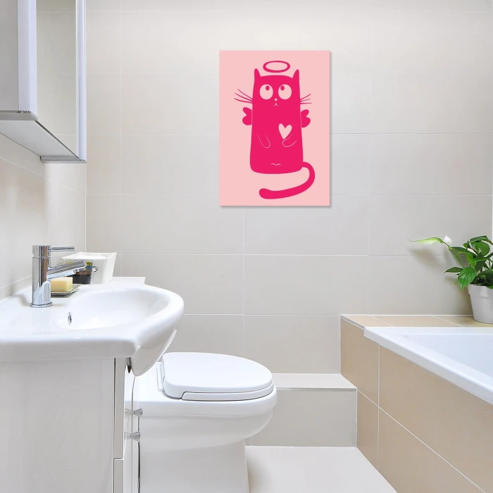 Plakat metalowy Różowy kotek Prezent