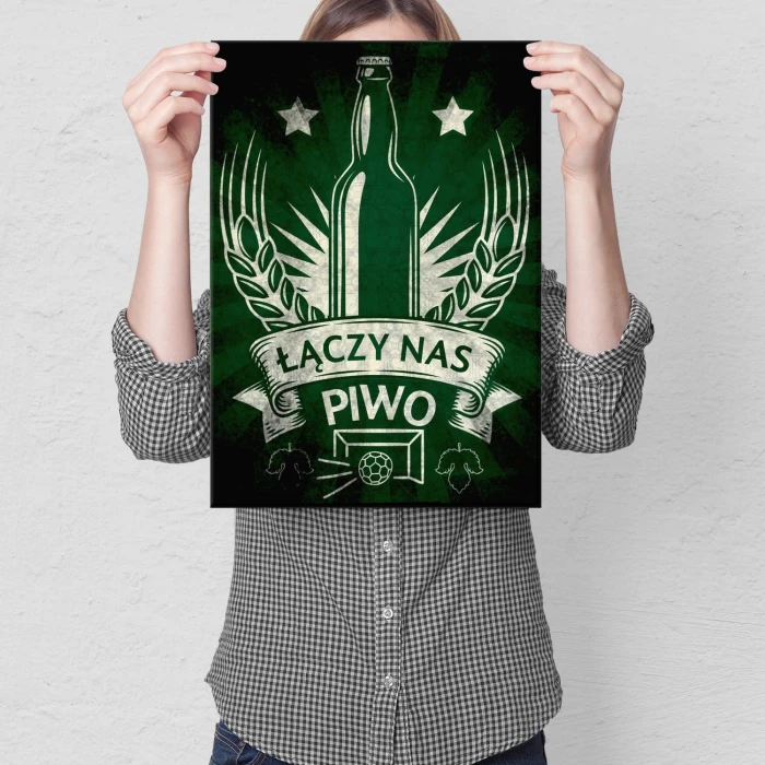 Plakat metalowy Łączy nas piwo Prezent
