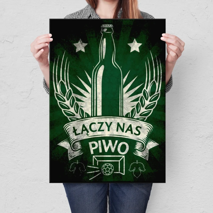 Plakat metalowy Łączy nas piwo Prezent
