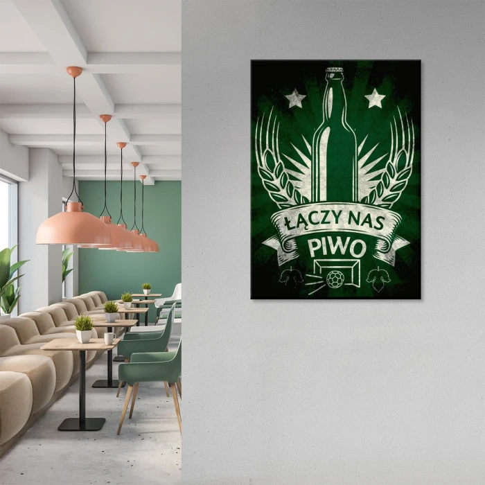 Plakat metalowy Łączy nas piwo Prezent