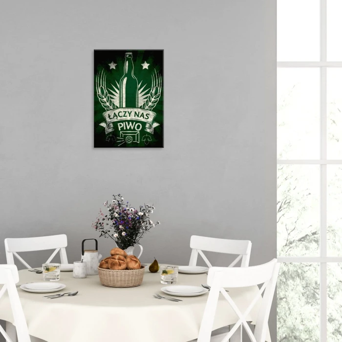 Plakat metalowy Łączy nas piwo Prezent