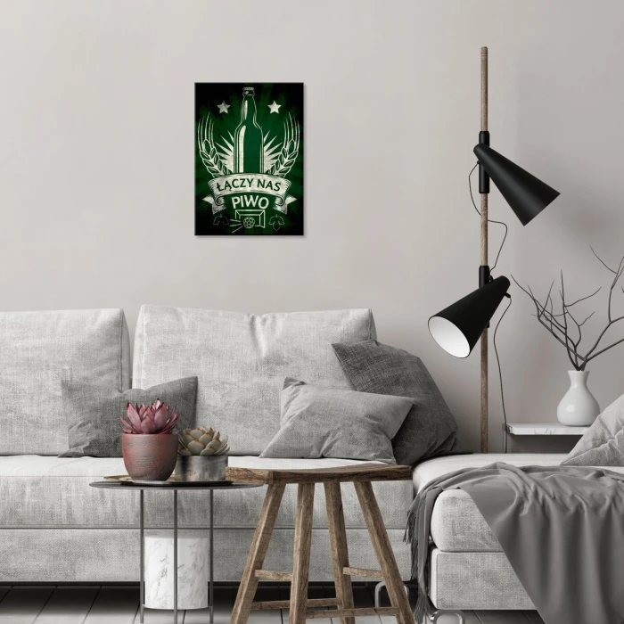 Plakat metalowy Łączy nas piwo Prezent