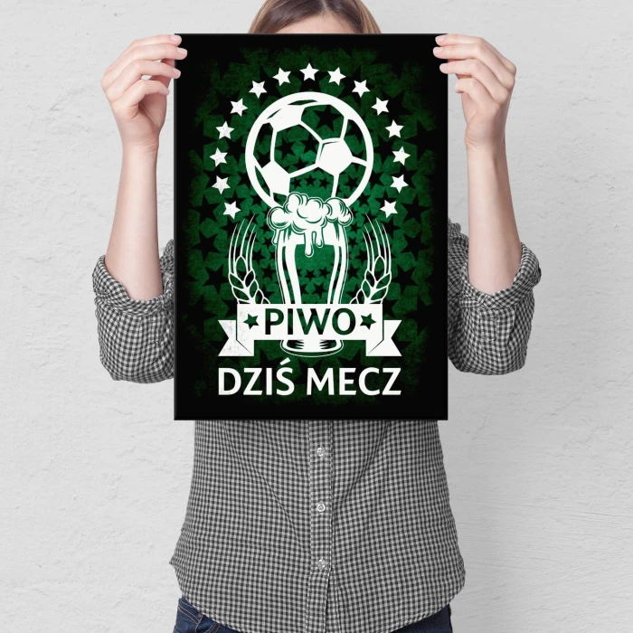 Plakat metalowy Piwo i mecz Prezent