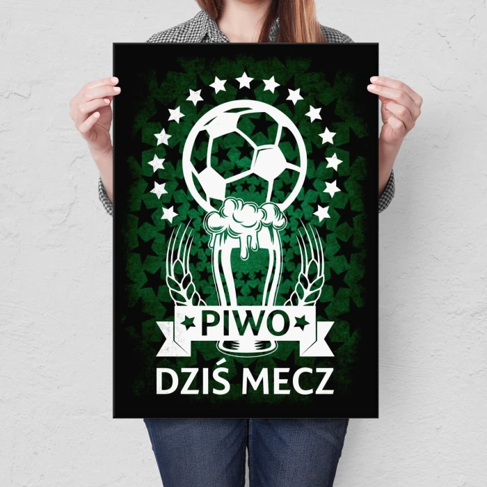 Plakat metalowy Piwo i mecz Prezent