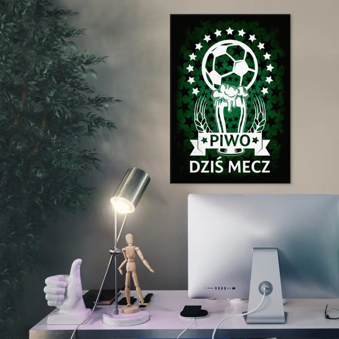 Plakat metalowy Piwo i mecz Prezent