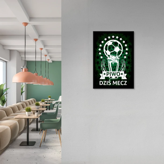 Plakat metalowy Piwo i mecz Prezent