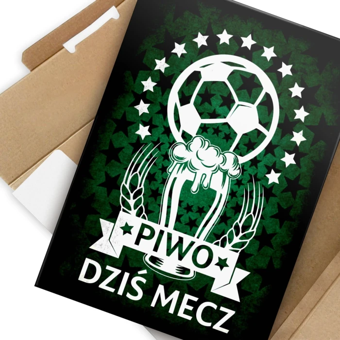 Plakat metalowy Piwo i mecz Prezent