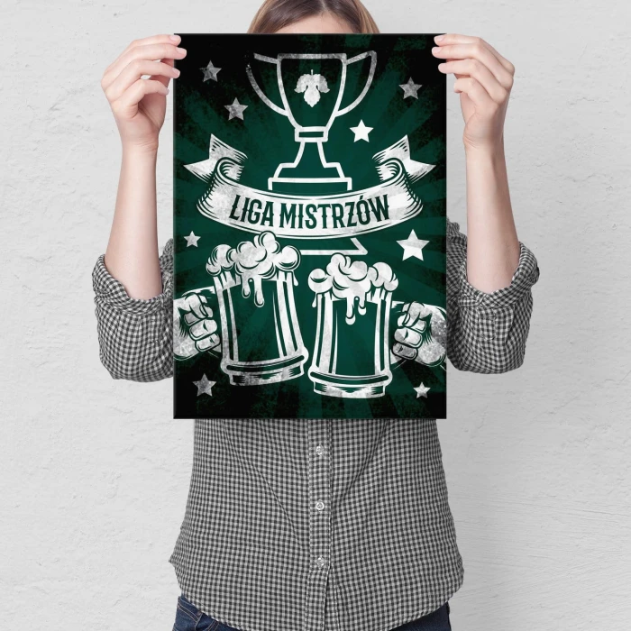 Plakat metalowy Liga mistrzów Prezent