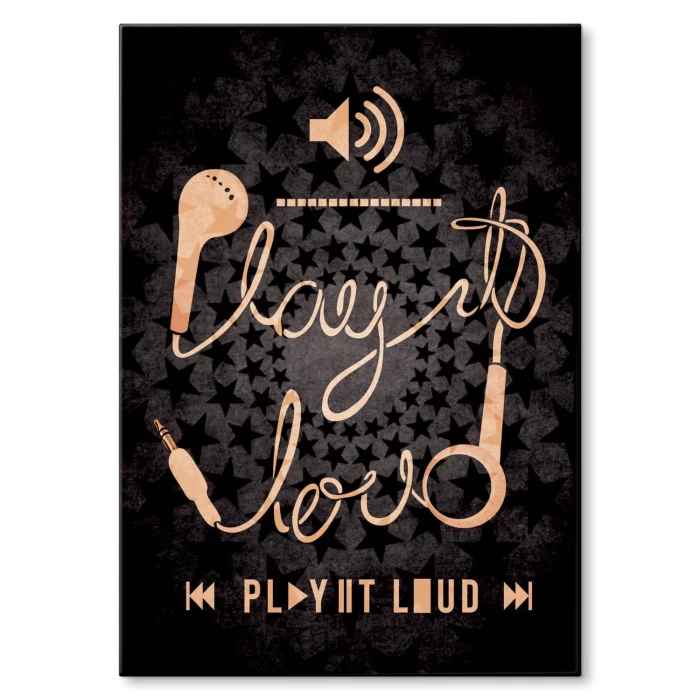 Plakat metalowy Play it loud Prezent
