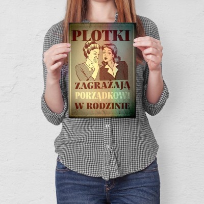 Plakat metalowy Plotki Prezent