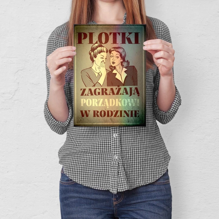 Plakat metalowy Plotki Prezent