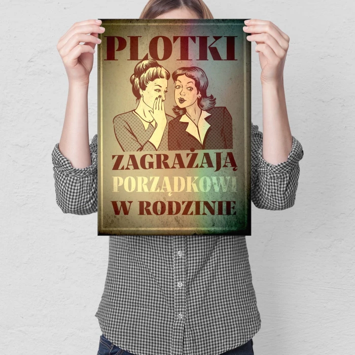Plakat metalowy Plotki Prezent